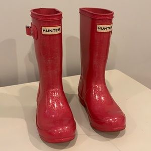 Girls Glitter Pink Hunter Boots